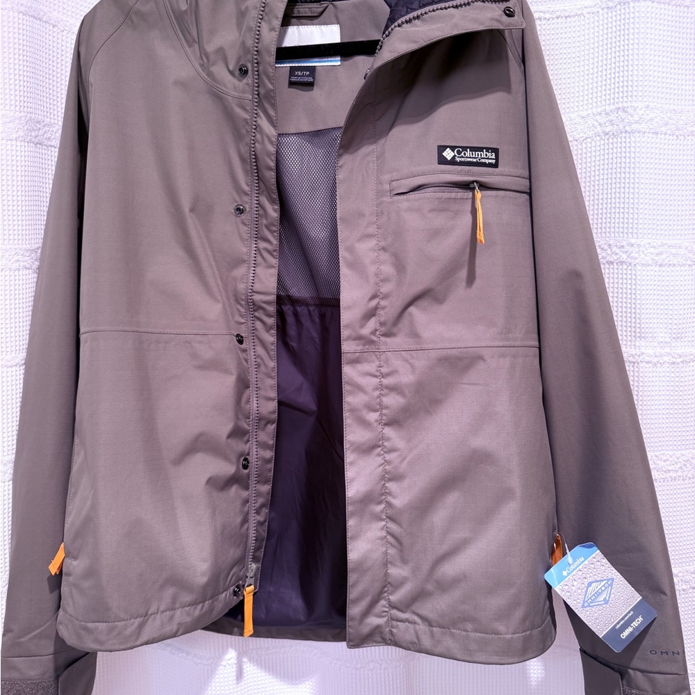 Columbia Gray Jacket with Orange Accents